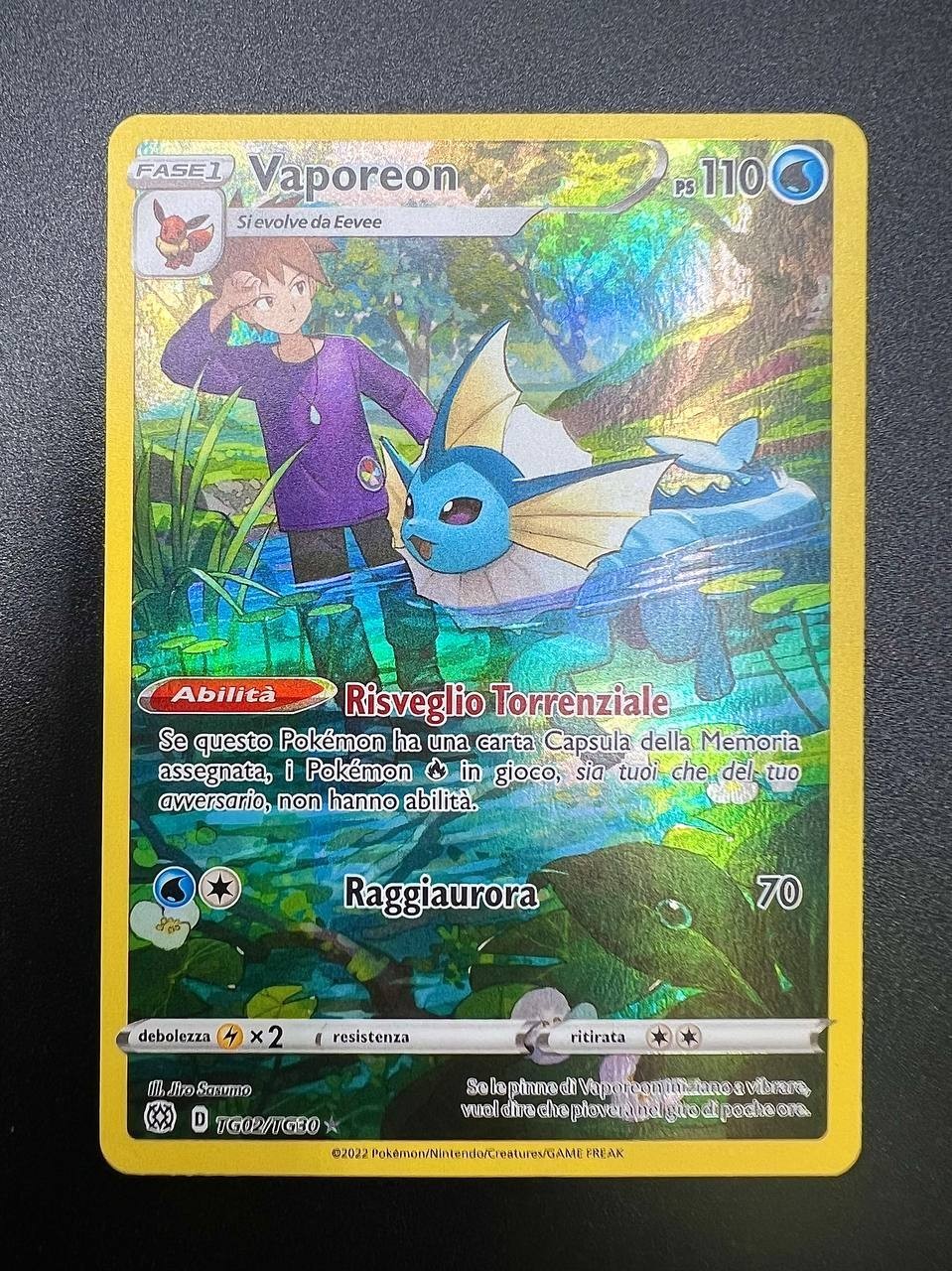 carta Pokemon Vaporeon TG02/TG30 Astri Lucenti Italiano Near Mint art rare