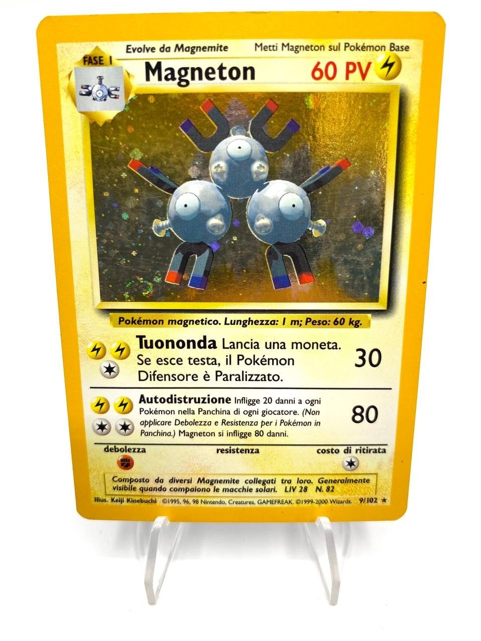 Carta Pokemon Magneton Holo 9/102 Set Base BS Italiano Good Vintage