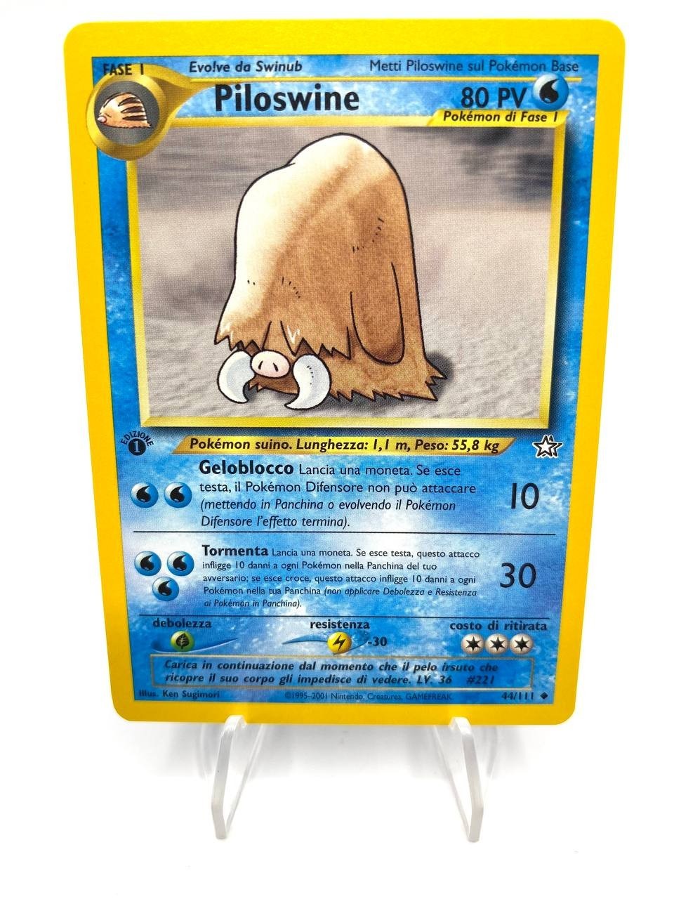 Carta pokemon Piloswine 1a edizione set Neo Genesis 44/111 Vintage Italiano NM