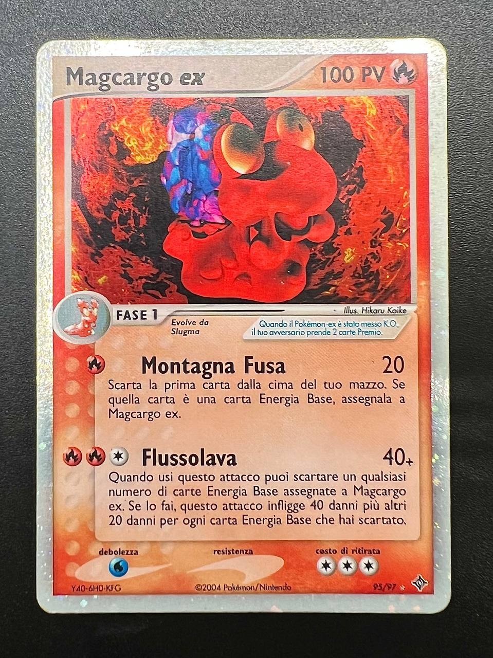 Carta Pokémon Magcargo ex 95/97 DR set EX Drago Italiano Holo Vintage Good