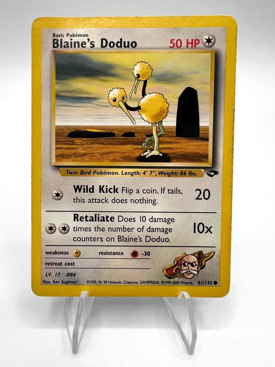 Carta pokemon Blaine's Doduo 61/132 set Gym Challenge Inglese Vintage Good