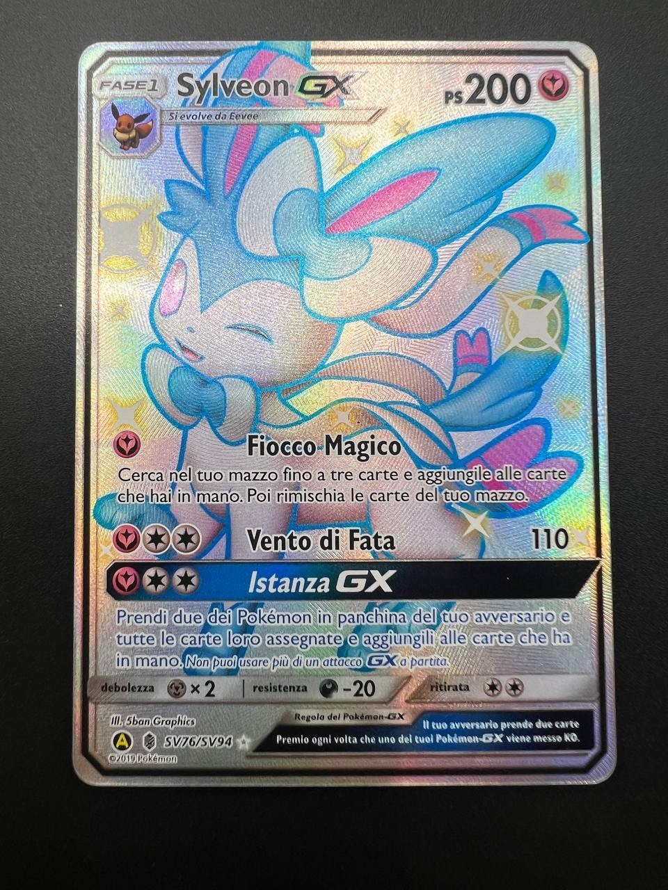 Carta pokemon Sylveon GX SV76/SV94 Destino Sfuggente Shiny Holo Near mint ITA