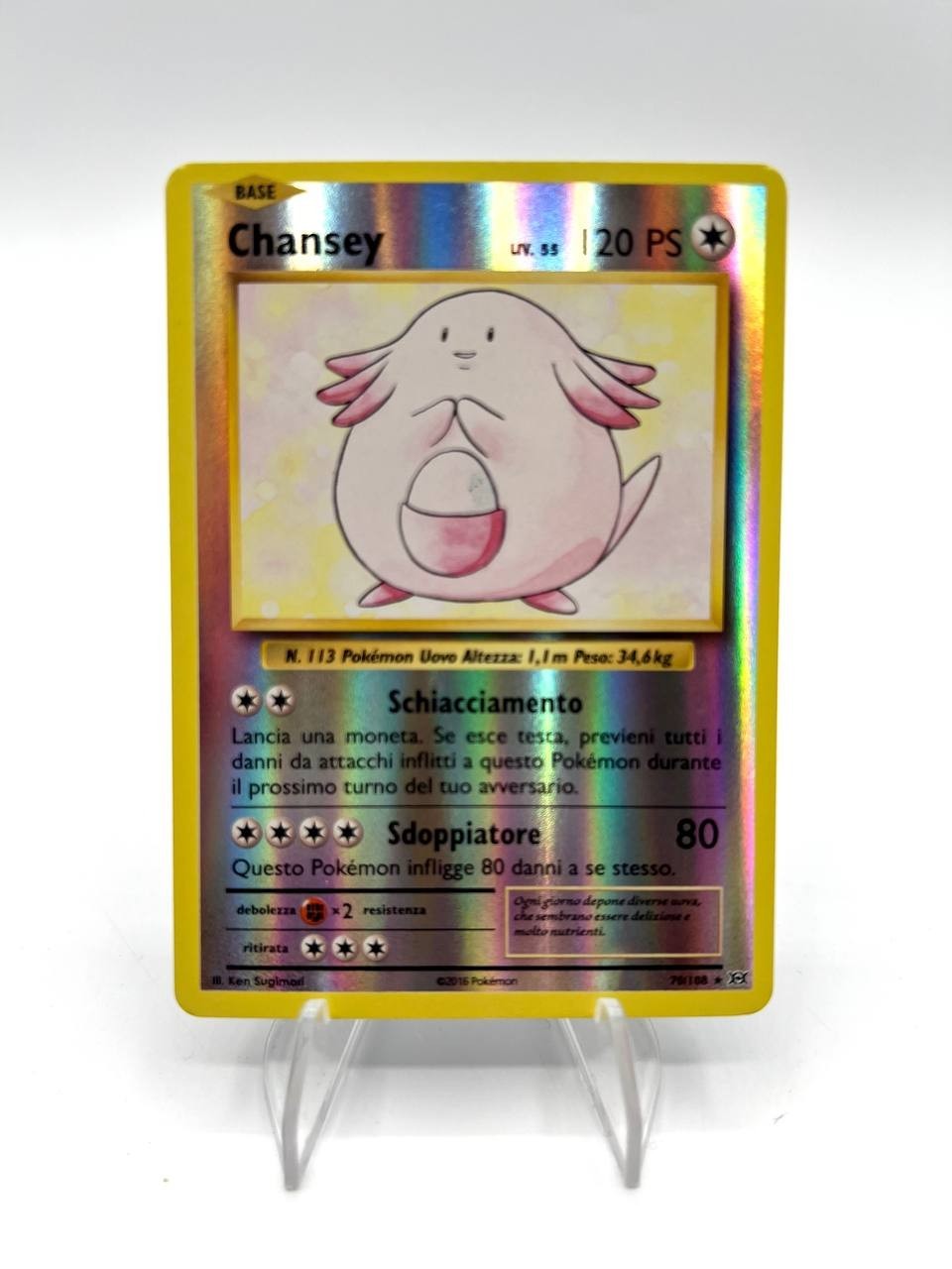 Carta pokemon Chansey 70/108 Italiano Reverse Holo set Evoluzioni Near mint