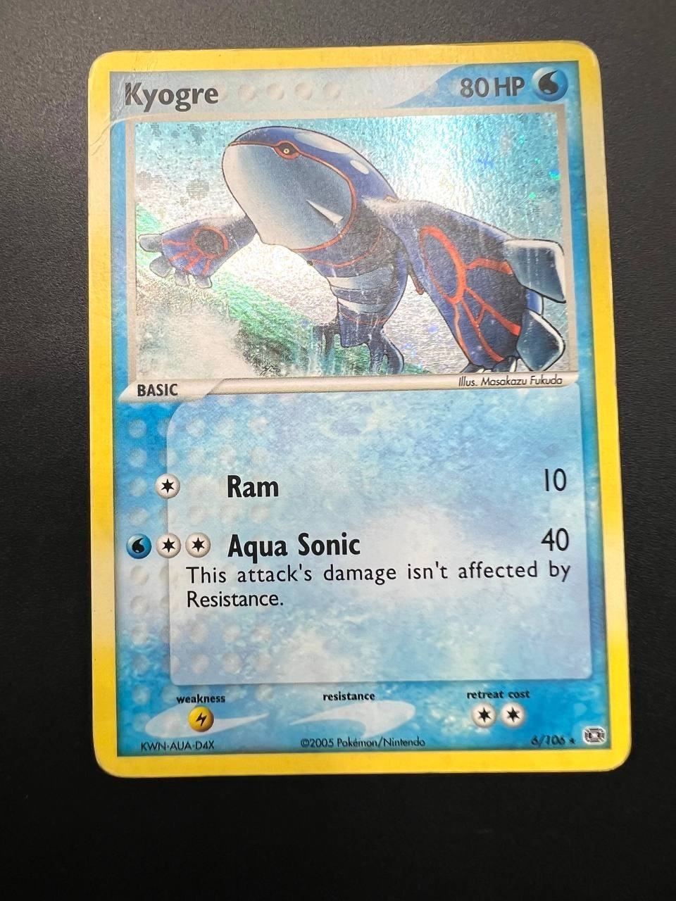 Carta Kyogre 6/106 Pokemon set Ex Emerald Holo Inglese Poor Vintage
