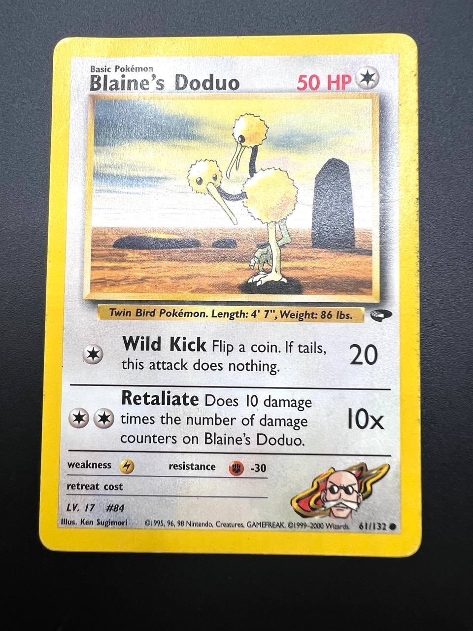 Carta pokemon Blaine's Doduo 61/132 set Gym Challenge Inglese Vintage Good