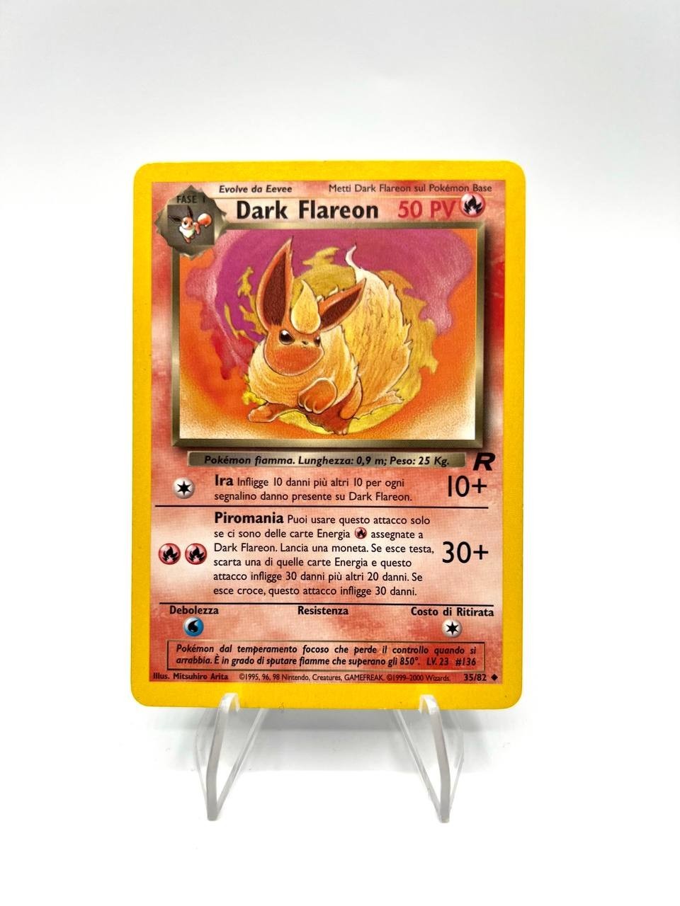 Pokémon-Karte Dunkles Flamara 35/82 Team Rocket Set Exzellent Italienisch Vintage