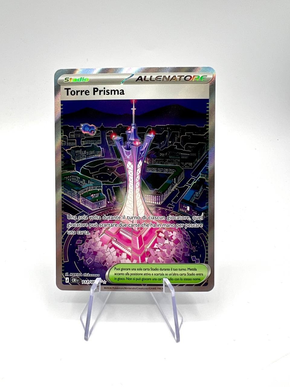 Torre Prisma 111/086 Ultra Rare full art trainer Caos Nascente ITA near mint