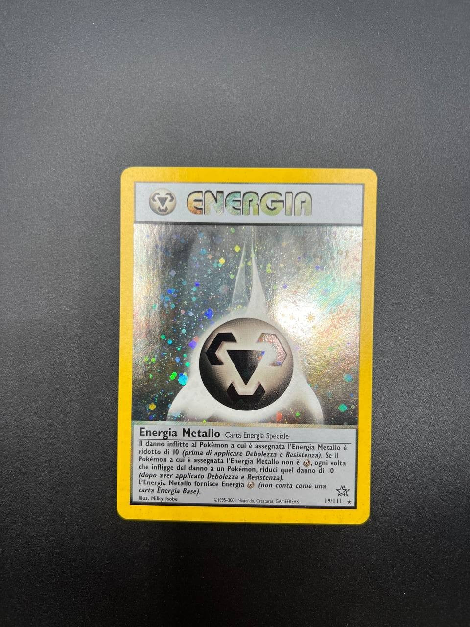 Carta pokemon Energia metallo 19/111 set Neo Genesis Italiano Holo Good Vintage