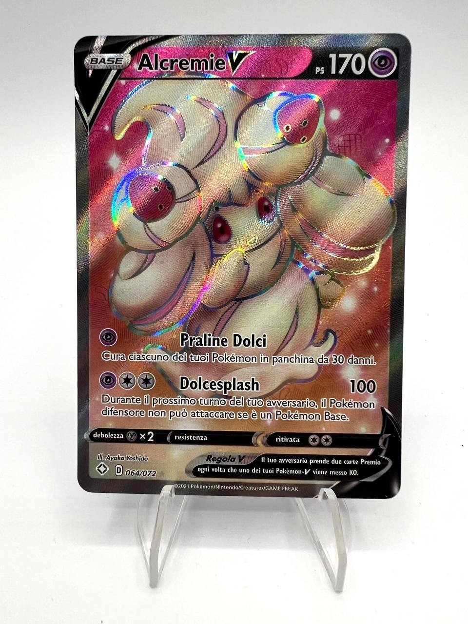 Carta pokemon Alcremie V Full Art D 064/072 Destino splendente Near mint ITA