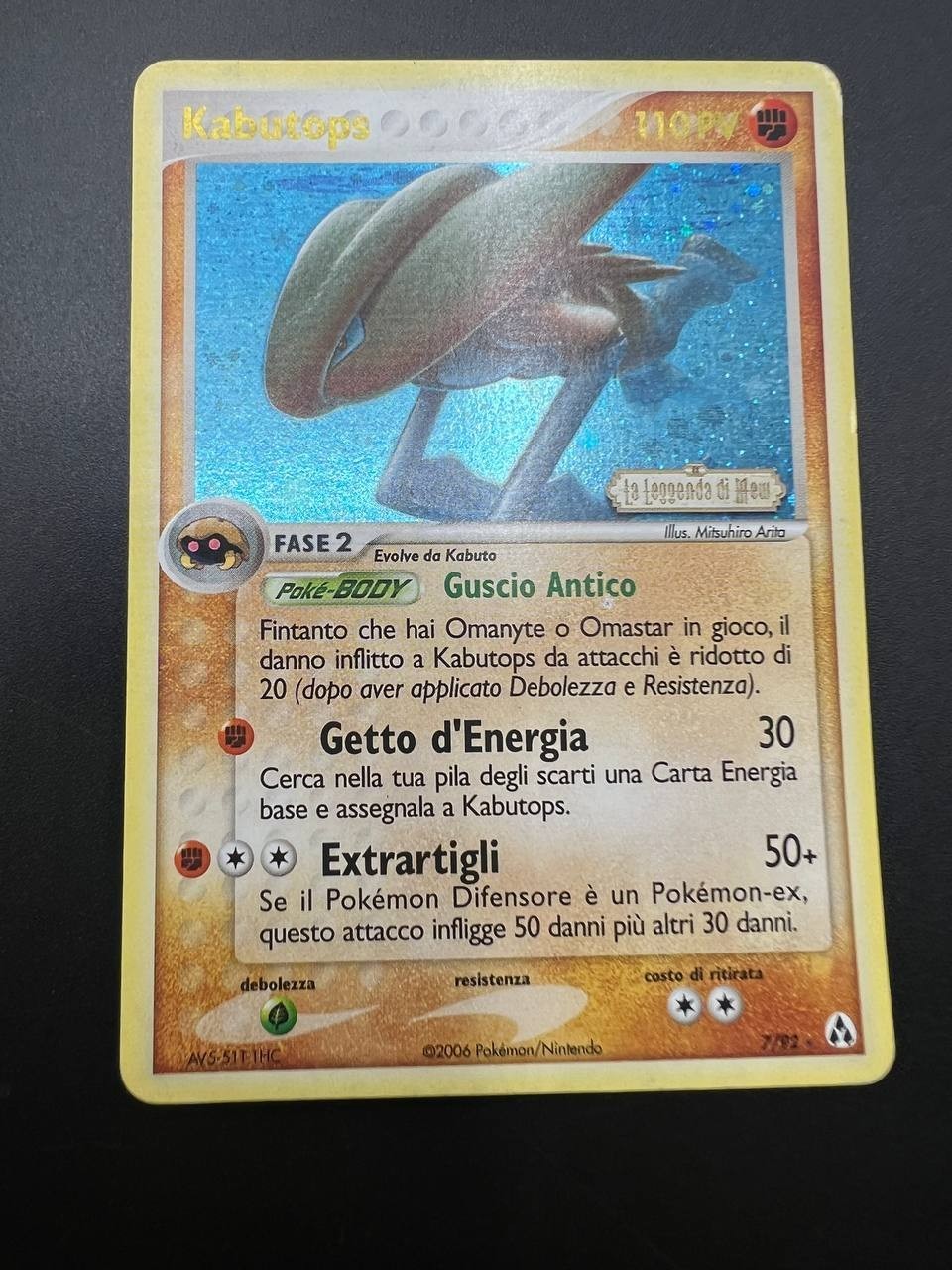 Carta pokemon Kabutops Holo 7/92 ex La leggenda di mew Italiano Good Holo