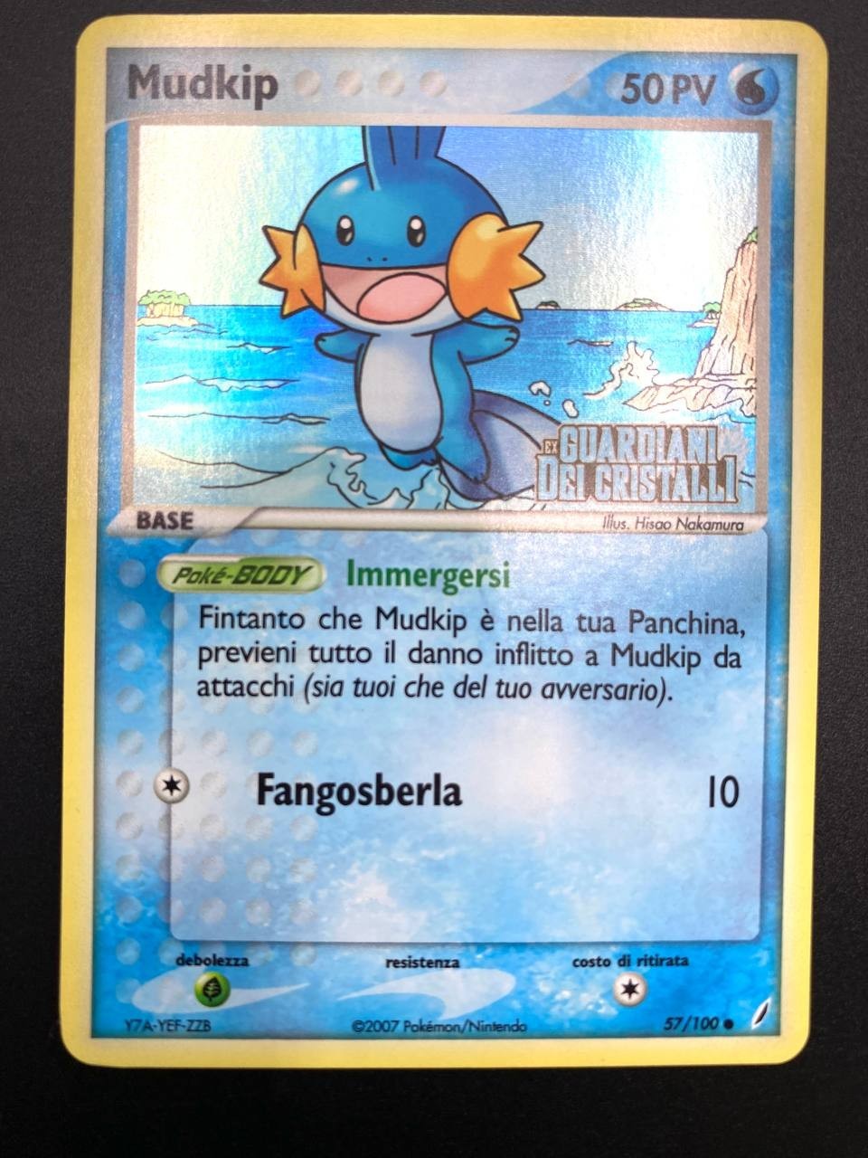 Carta Pokemon EX guardiani dei cristalli 57/100 Mudkip Holo Italiano NM stamped