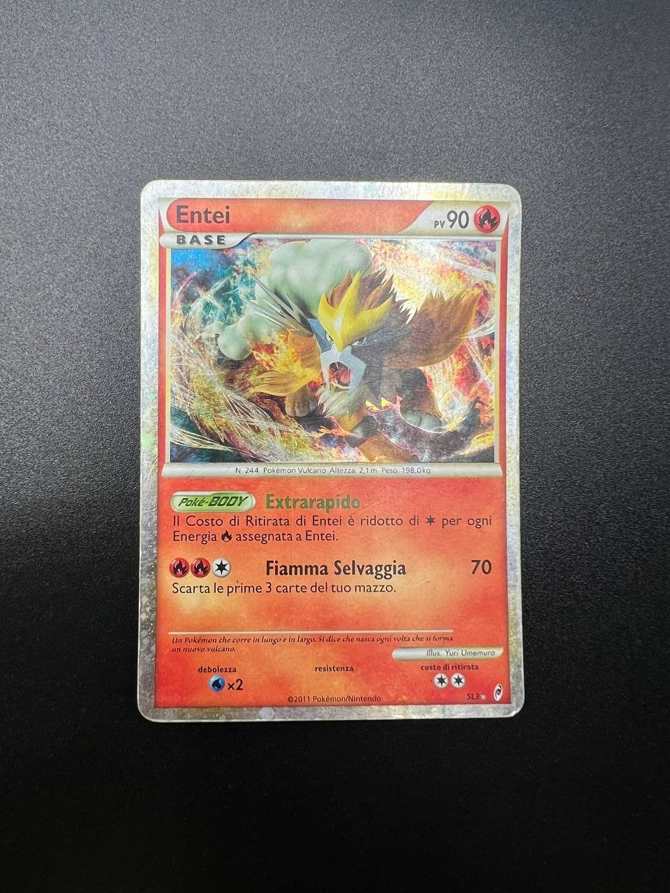 carta pokemon Entei CL SL3 Richiamo delle Leggende italiano holo Shiny played