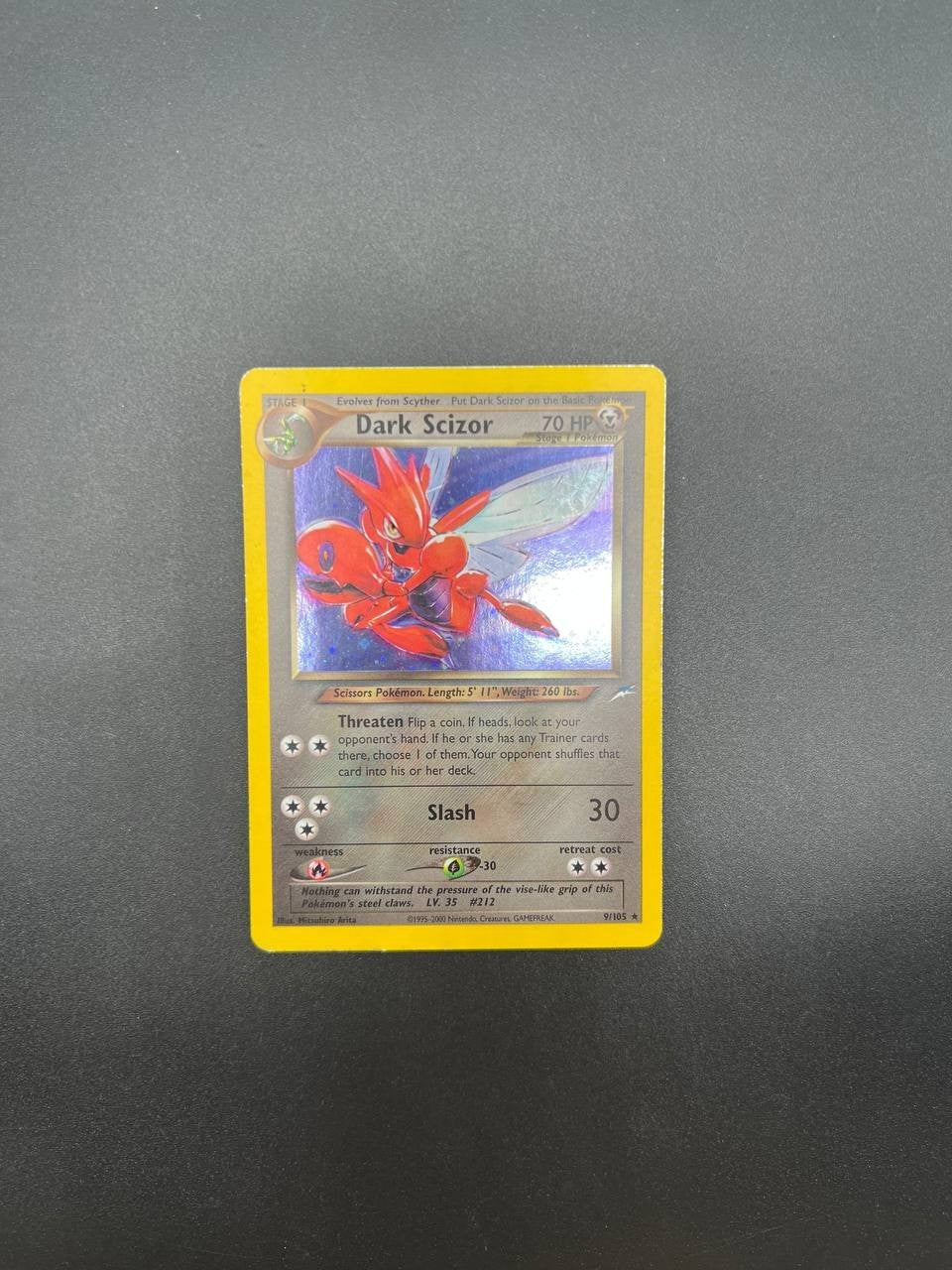 Carta pokemon Dark Scizor 9/105 set Neo Destiny Holo Inglese Excellent Vintage