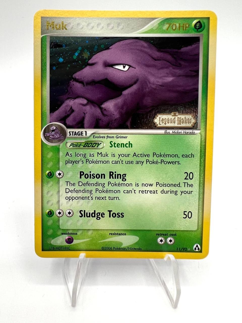 Carta pokemon Muk 11/92 Holo set Legend Maker Near mint Vintage Inglese Stamped