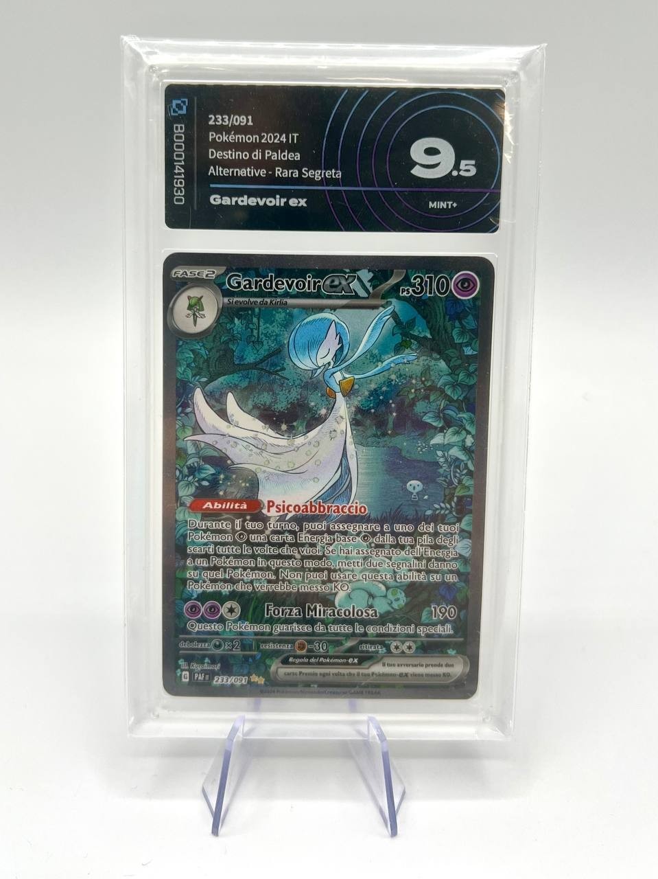 Carta Pokèmon 233/091 Gardevoir ex PAF set Destino di Paldea holo Aigrading 9.5