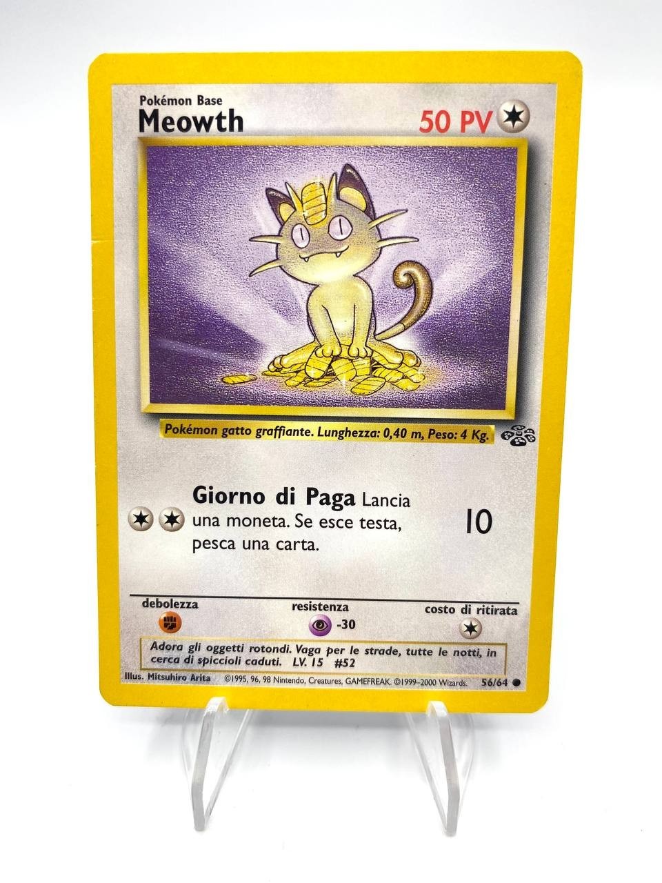 Carta Pokemon Meowth Set Jungle 56/64 Italiano Wizards Vintage 1995 Near Mint