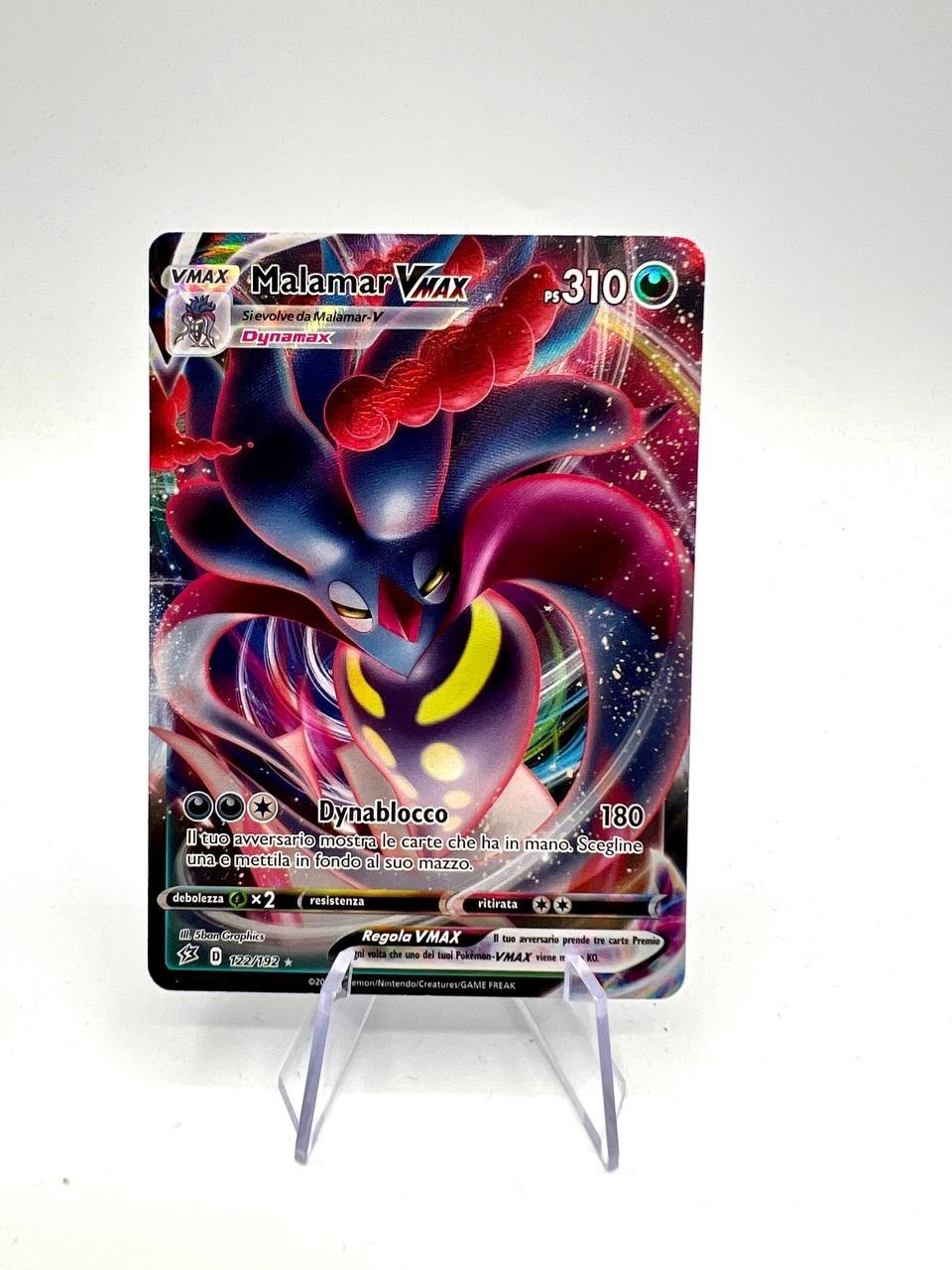 Carta pokemon Malamar VMAX 122/192 set Fragore ribelle Italiano Excellent Holo