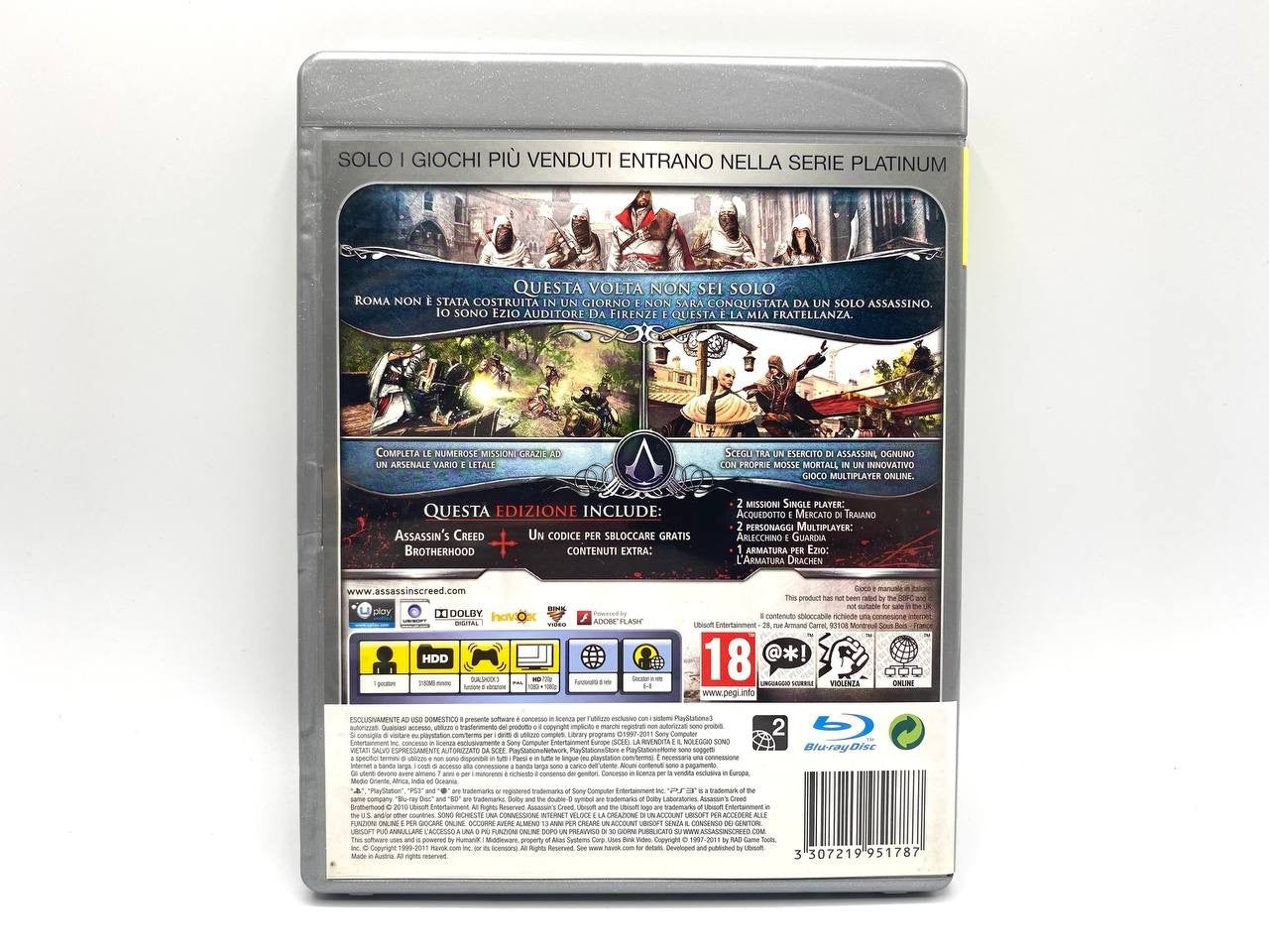 ASSASSIN'S CREED BROTHERHOOD PS3 PLAYSTATION 3 Italiano ITA Completo Platinum