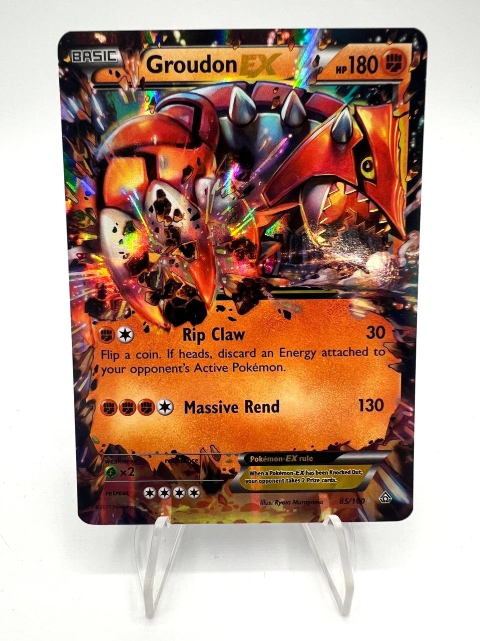 Carta pokemon Groudon EX 85/160 Holo EX Rare Primal Clash Inglese Excellent