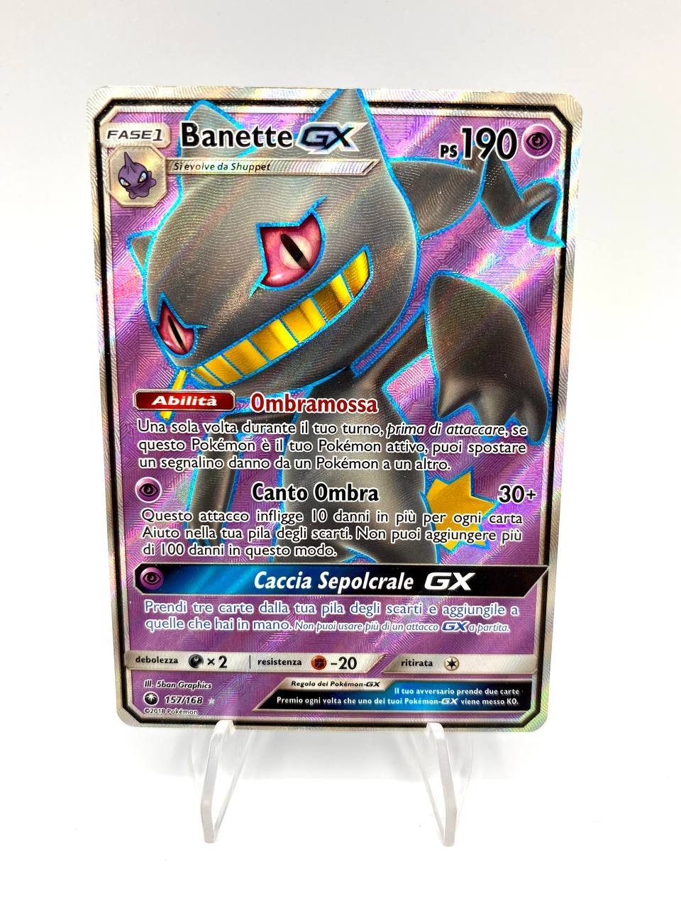 Carta Pokémon Banette GX 157/168 set tempesta astrale Italiano EXC Holo