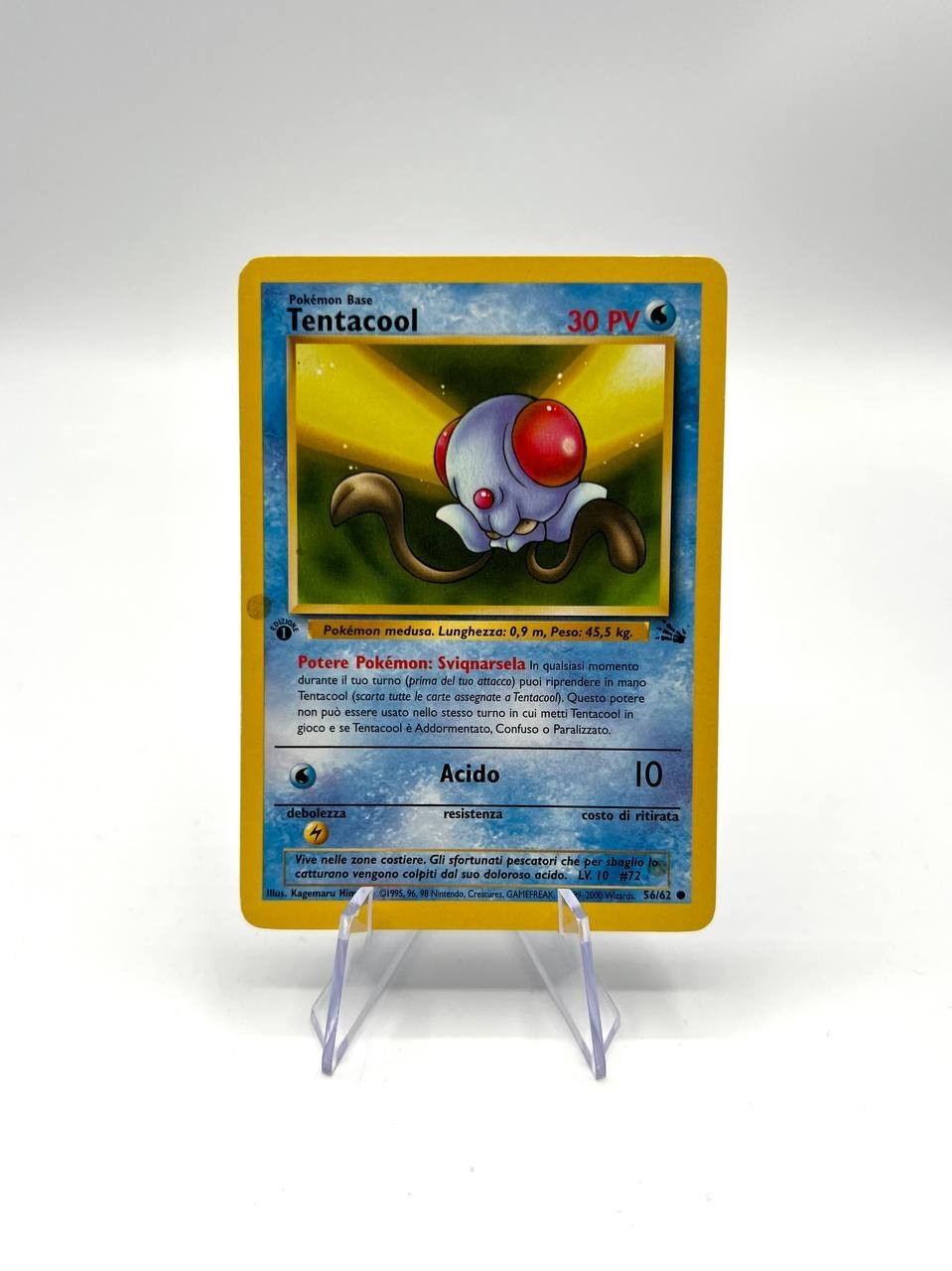 Carta Pokémon Tentacool 56/62 set Fossil FO 1 edizione Good Vintage No holo ITA