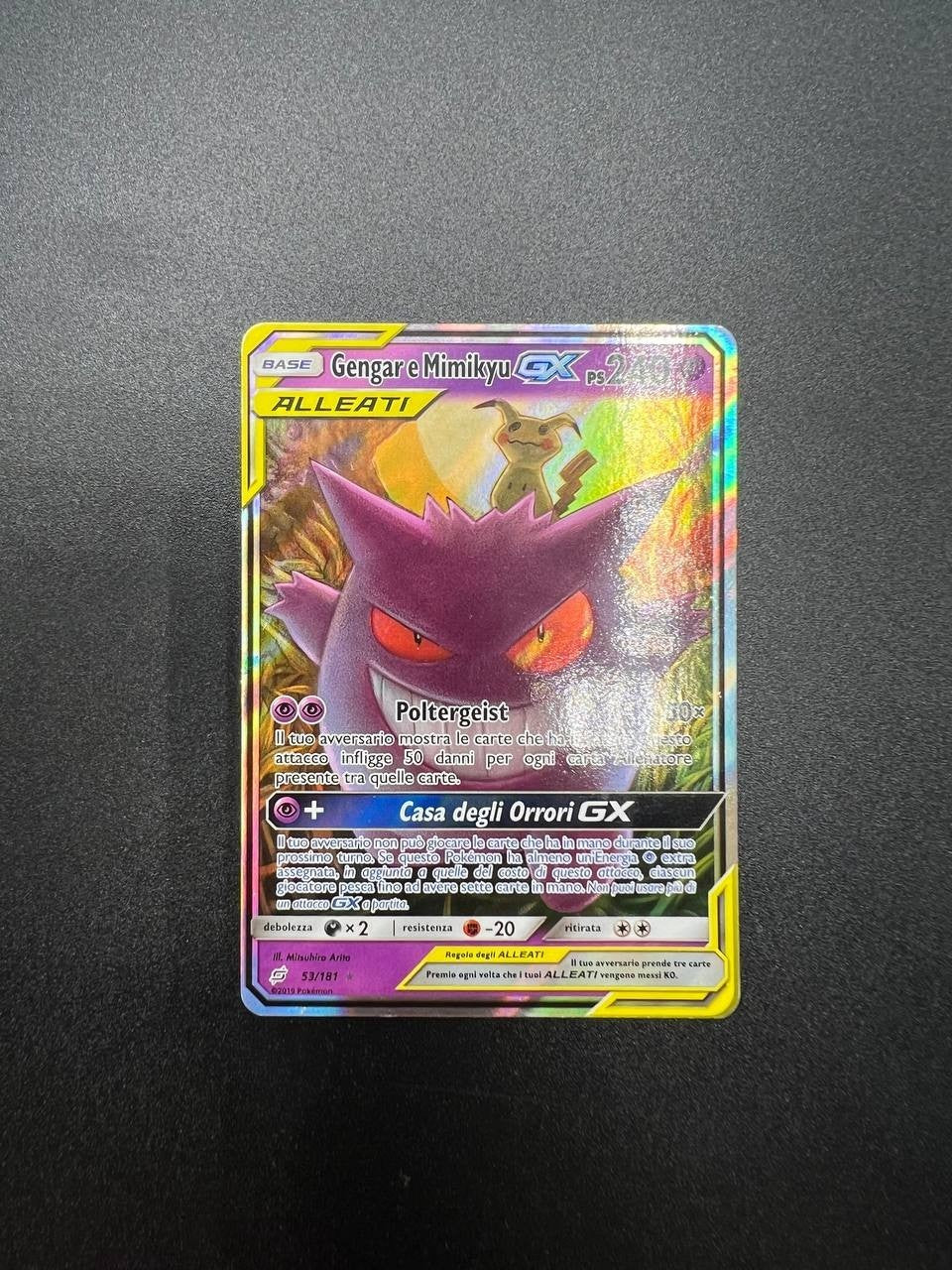 Pokémon Gengar e Mimikyu alleati holo GX 53 italiano good Team Up gx Alleati