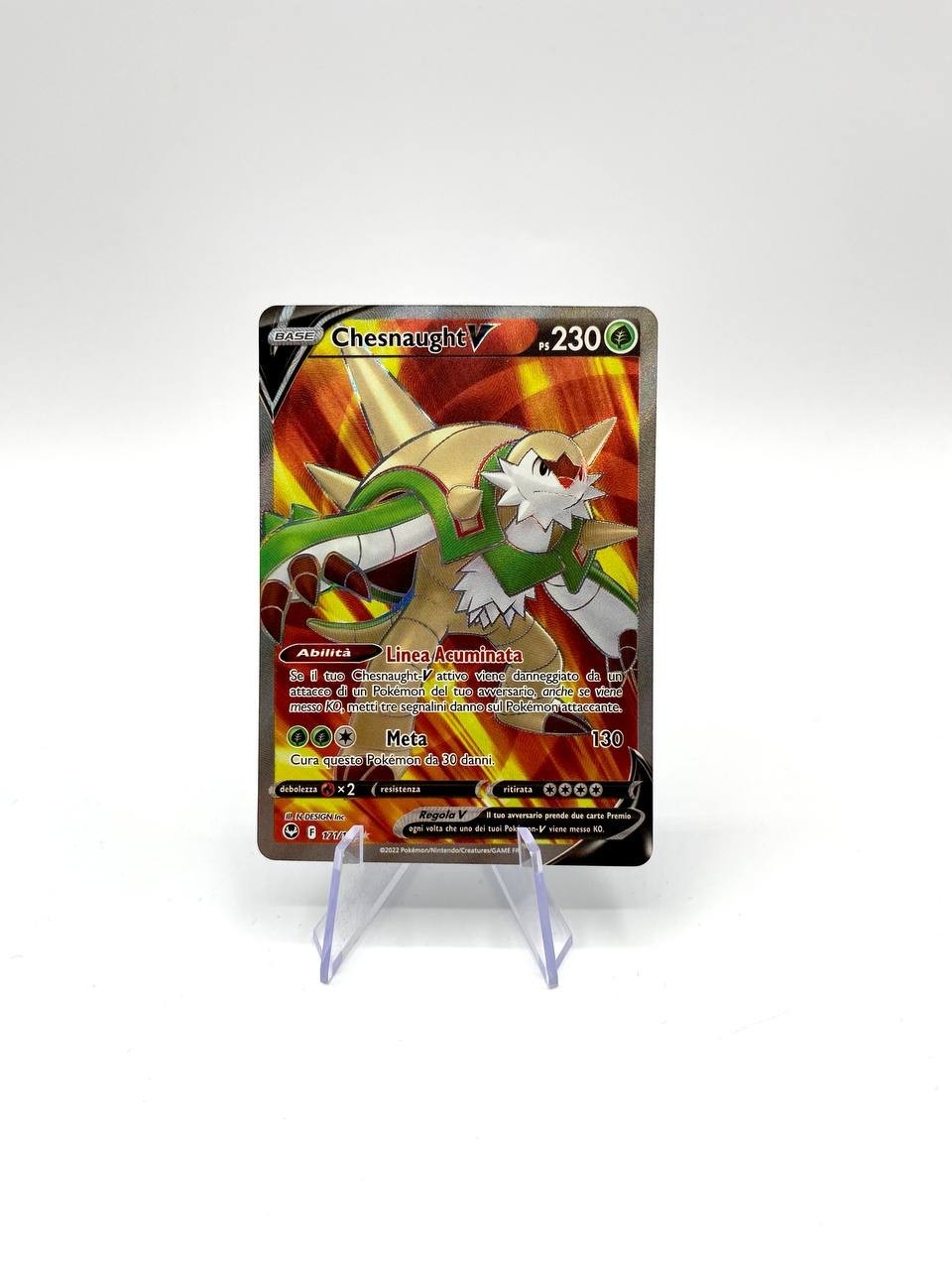 Carta pokemon Chesnaught V F 171/195 Set Tempesta argentata Italiano Holo NM