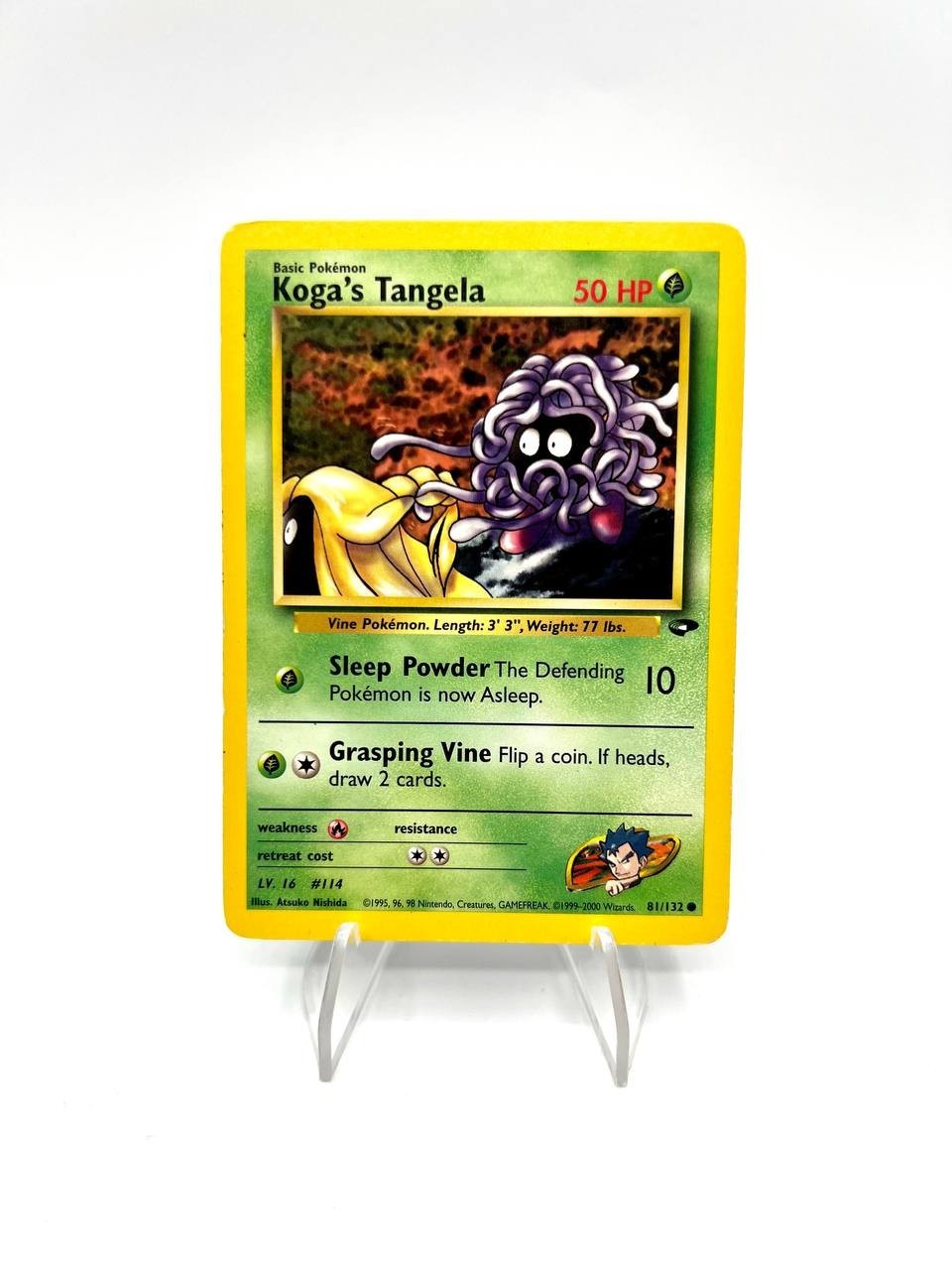 Carta pokemon Koga's Tangela 81/132 set Gym Challenge Inglese Vintage played