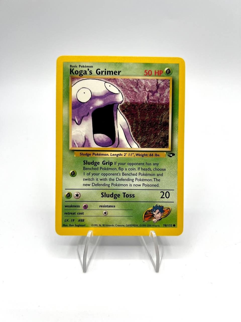 Carta pokemon Koga's Grimer 78/132 set Gym Challenge Vintage Inglese Excellent