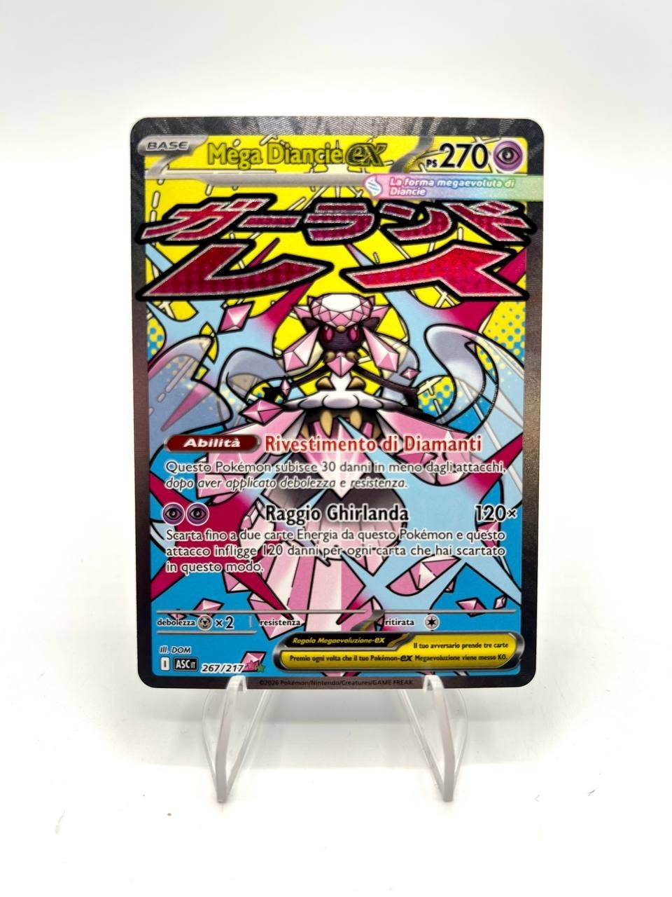 Carta pokemon MEGA DIANCIE ex 267/217 ASC set ASCESA EROICA Italiano Near Mint