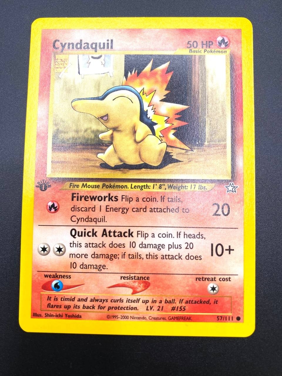 Carta Pokemon Cyndaquil 57/11 set Neo Genesis Inglese ENG No Holo Near mint