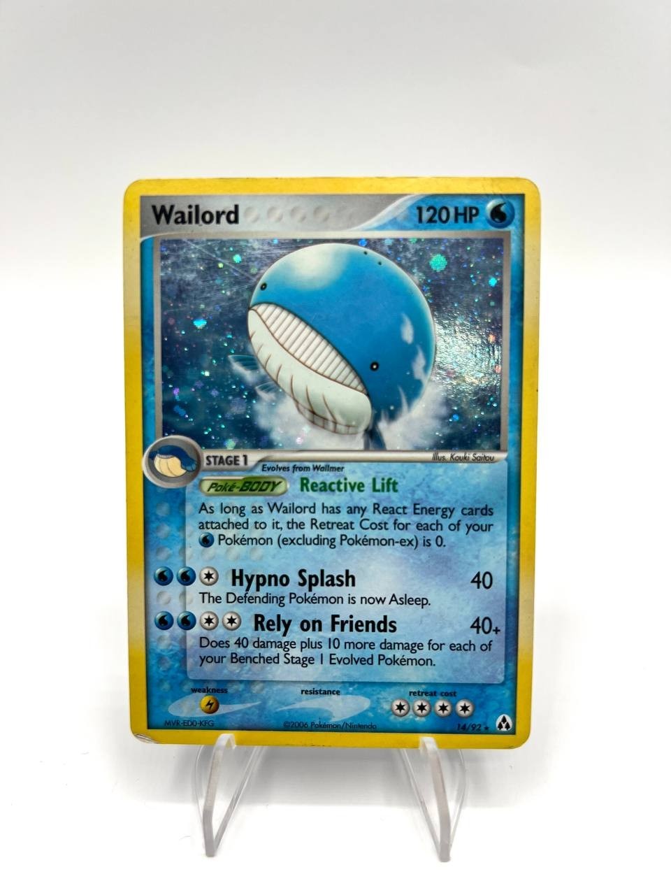 Carta pokemon Wailord 14/92 set Legend Maker Holo Inglese Played ENG Vintage