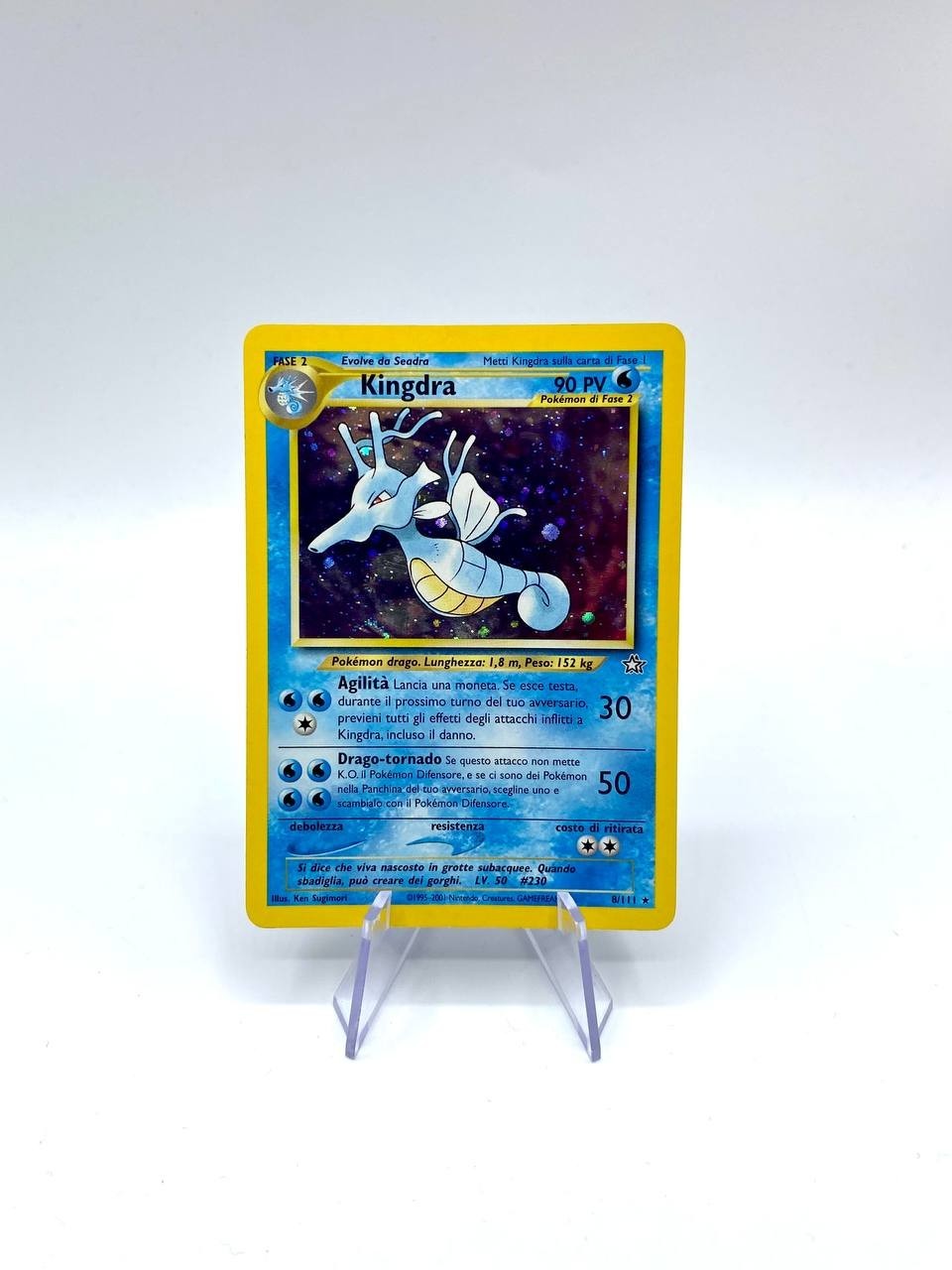 Carta Pokemon Kingdra 8/111 Holo ITA 1a Edizione set Neo Genesis Good Vintage