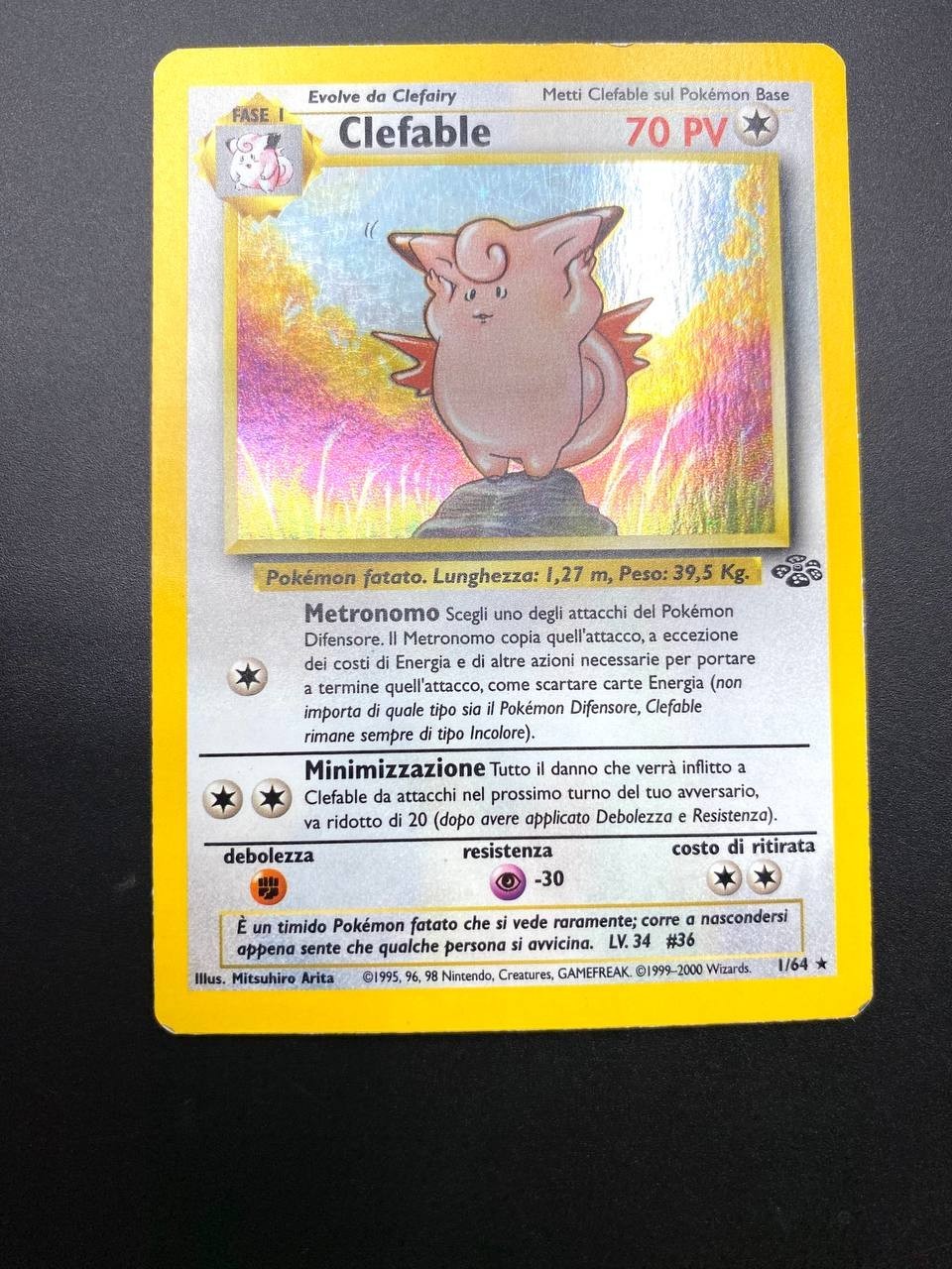 Carta pokemon Clefable Holo Italiano 17/64 set Jungle JU Good Vintage Wizards