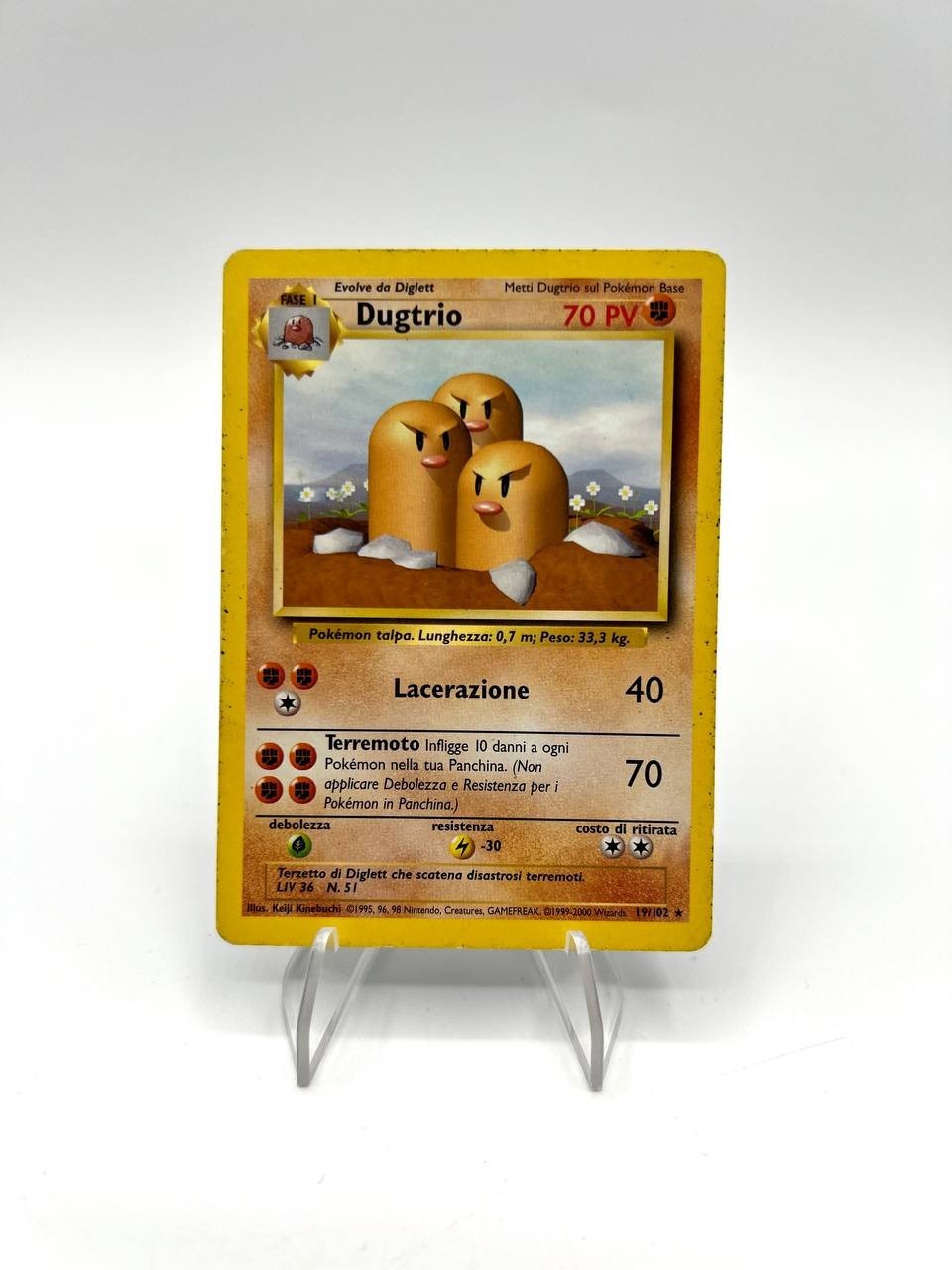 Carta Pokémon DUGTRIO Set Base BS 19/102 Italiano Poor Vintage no Holo