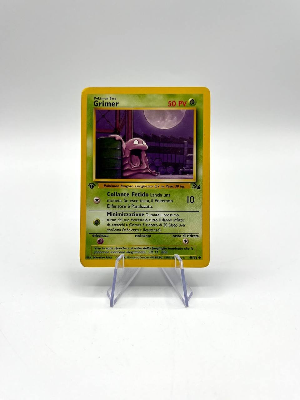 Carta pokemon Grimer 48/62 1a Edizione set Fossil FO Italiano played Vintage
