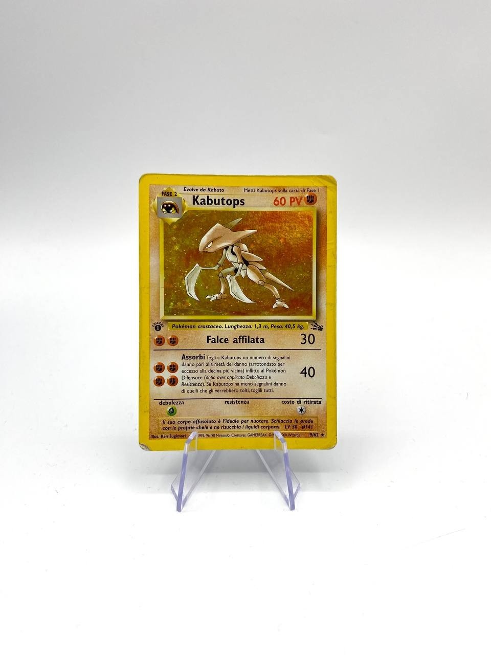 Carta pokemon Kabutops 9/62 set Fossil 1a Edizione Italiano Vintage Holo Poor