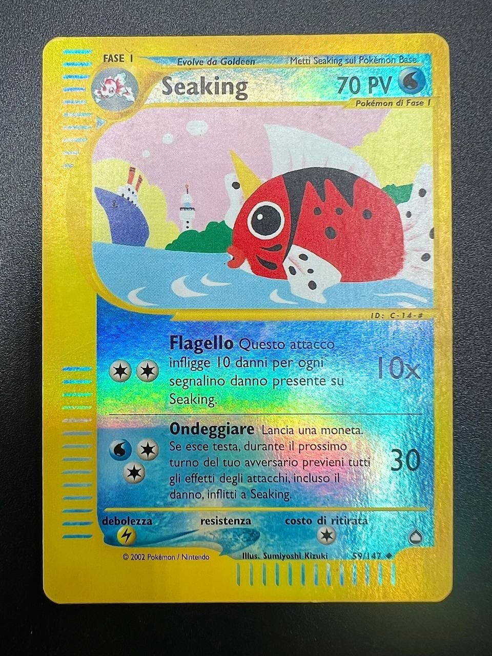 Carta Pokemon Seaking AQ 59/147 Aquapolis italiano played reverse holo