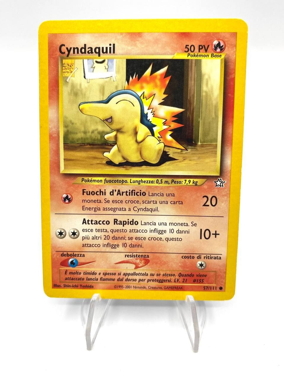 Carta Pokemon Cyndaquil 57/11 set Neo Genesis Italiano No Holo Excellent