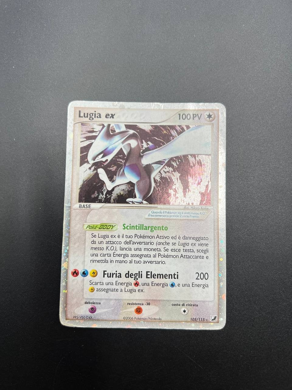 Carta Pokemon Lugia EX 105/115 set Forze Segrete Italiano Holo Poor Vintage