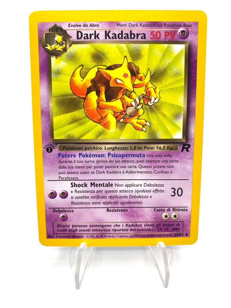 Carta pokemon Dark Kadabra 39/82 set Team Rocket Regular 1a edizione Near mint