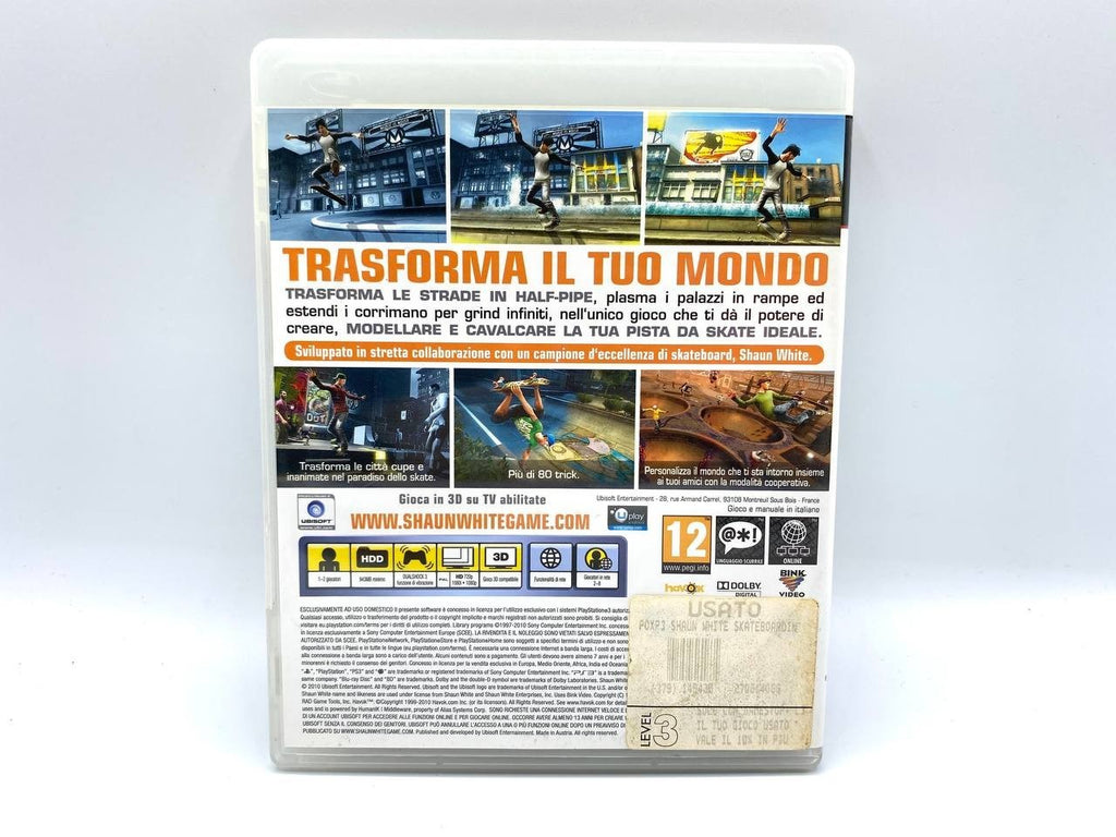SHAUN WHITE SKATEBOARDING PlayStation PS3 Ubisoft Completo Funzionante Italiano