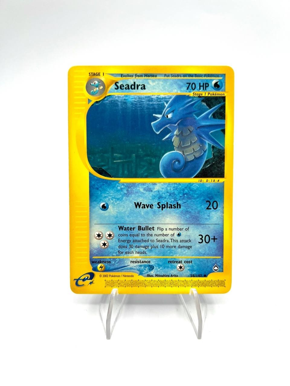 Carta Pokemon Seadra 58/147 set Aquapolis Excellent no holo Inglese Vintage