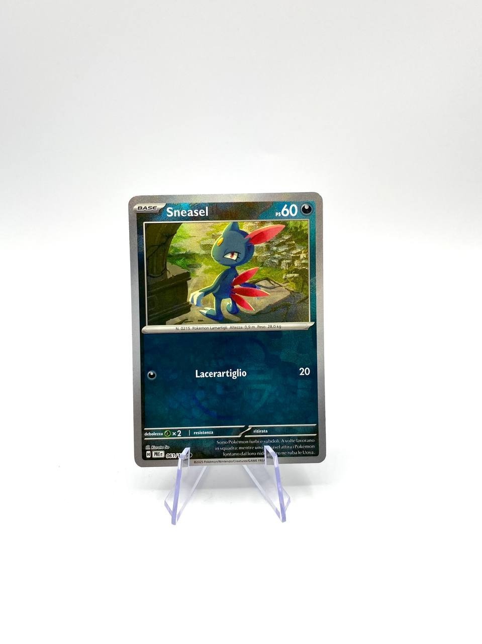 Carta Pokemon Sneasel 061/131 set Evoluzioni Prismatiche Reverse Master ball NM
