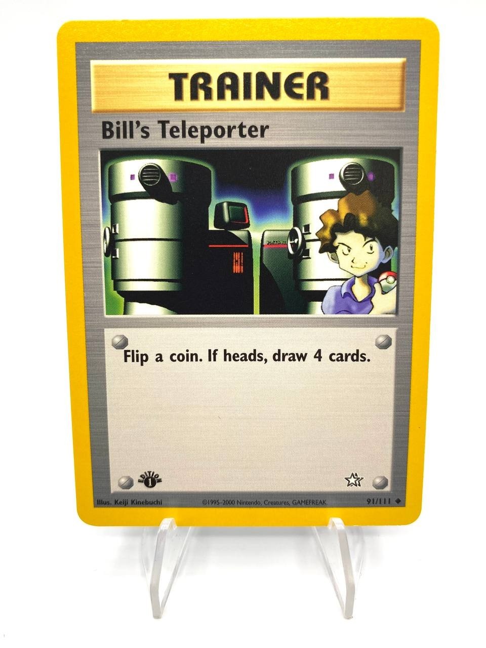 Carta Pokemon Bill's Teleporter 91/111 Neo Genesis Vintage Prima edizione EXC