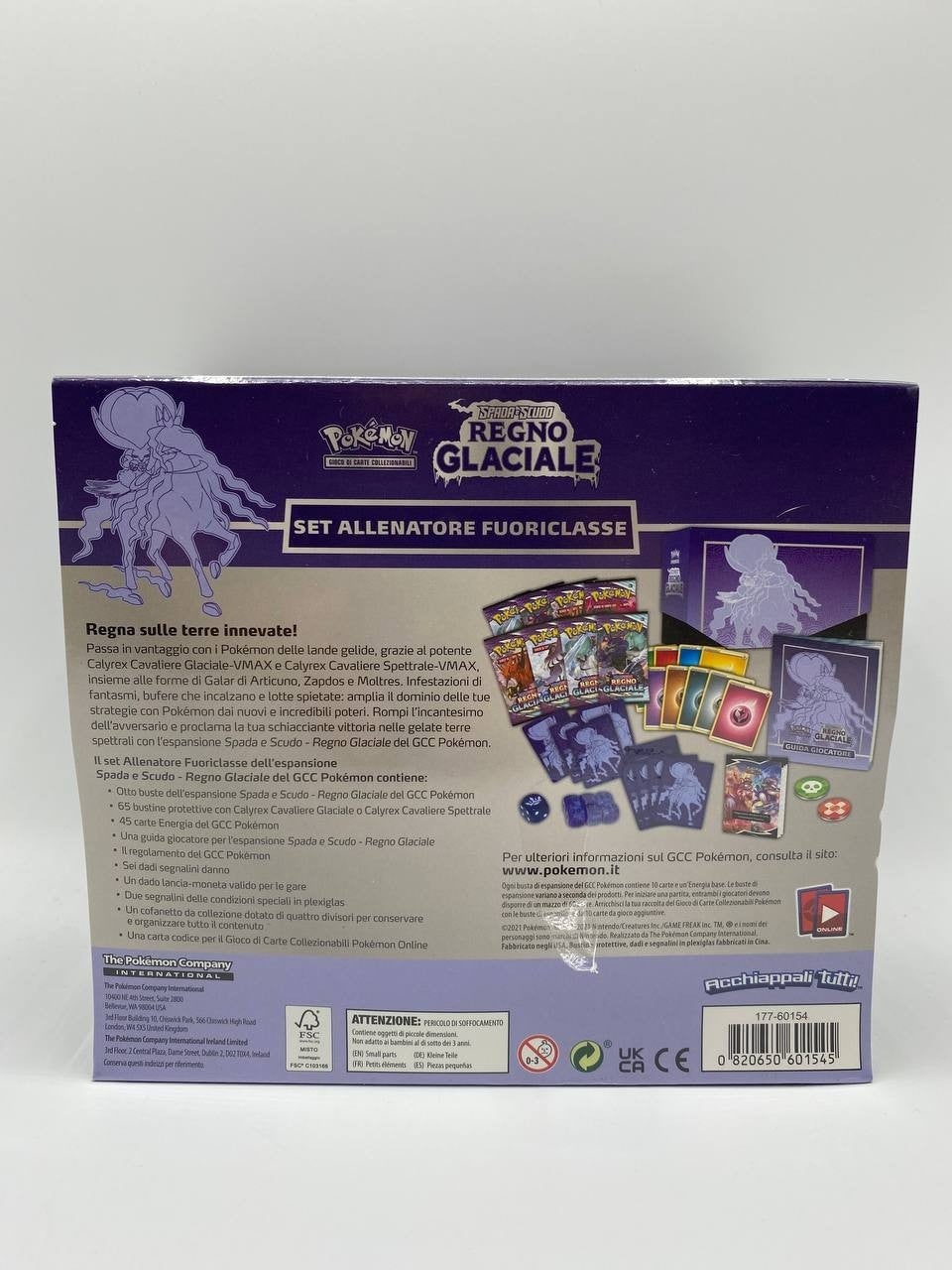 Pokemon Set Allenatore Fuoriclasse Regno Glaciale Calyrex Sealed Sigillato ETB