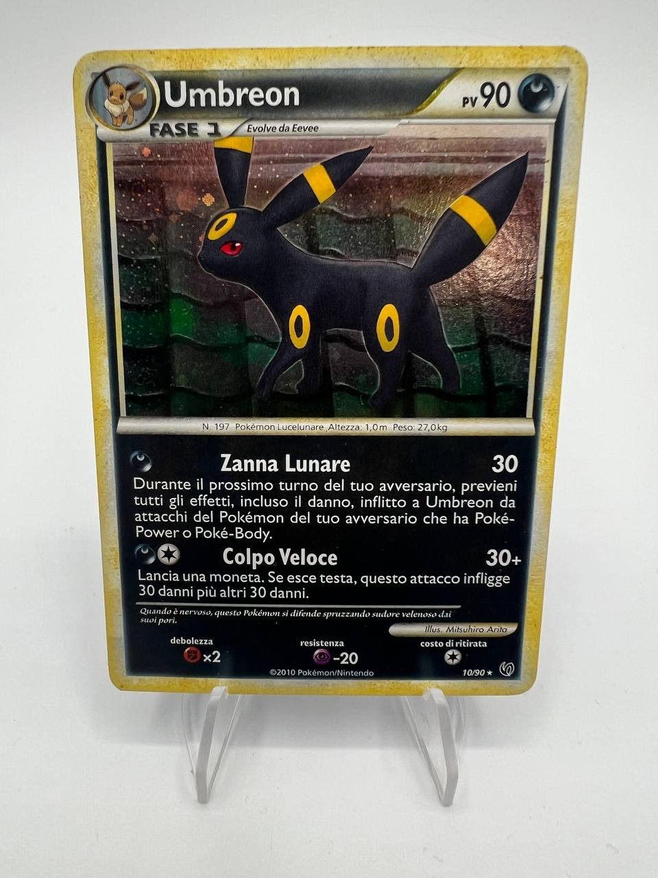 Carta pokemon Umbreon 10/90 Vintage Set Senza Paura Rara Italiano Holo Good