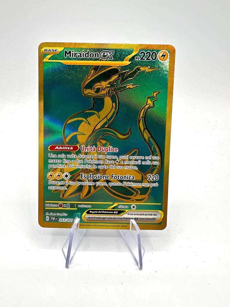 Carta Pokemon Miraidon Ex PAF 243/091 Italiano Destino Di Paldea Holo Near mint