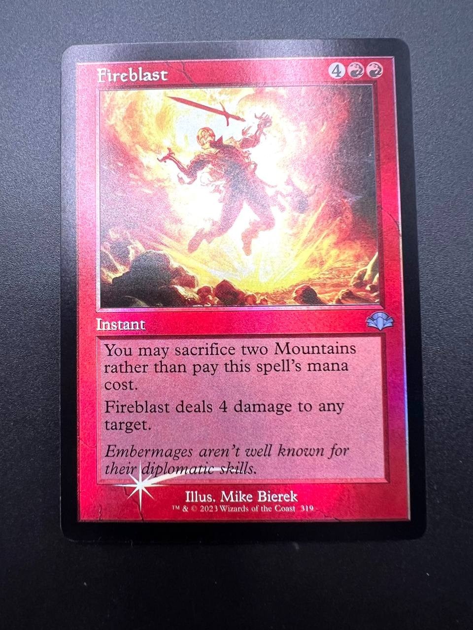 Carta MTG Magic Fireblast Retro Frame Dominaria Remastered Near mint Inglese