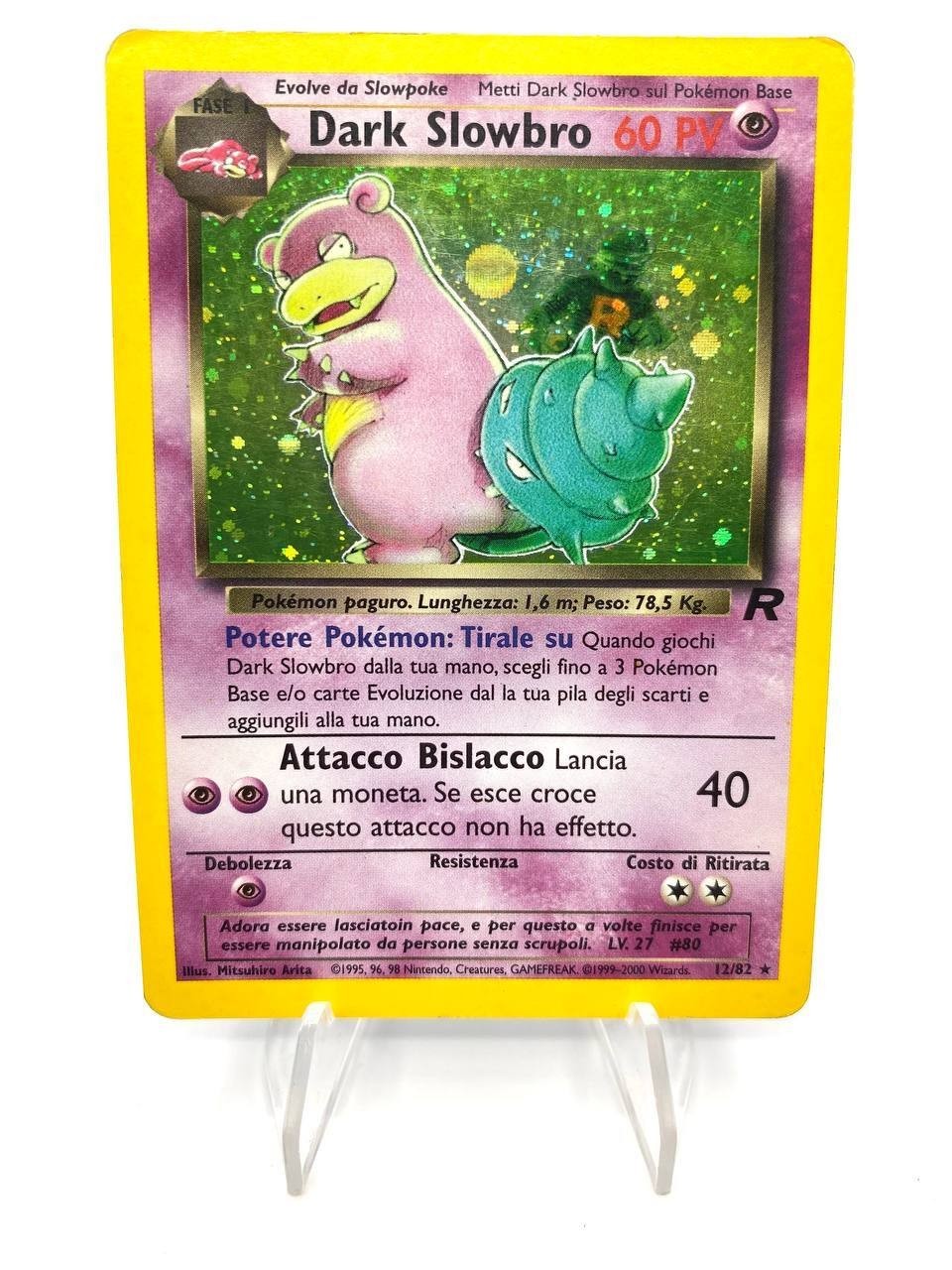 Carta Pokémon Dark Slowbro Holo set Team Rocket 12/82 Italiano Vintage Poor